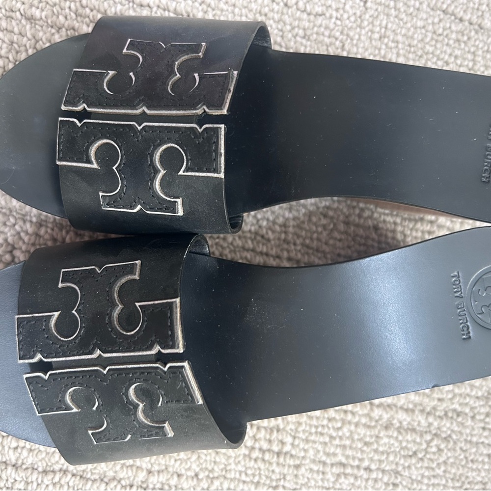New without box Tory Burch black wedge slide size 8
